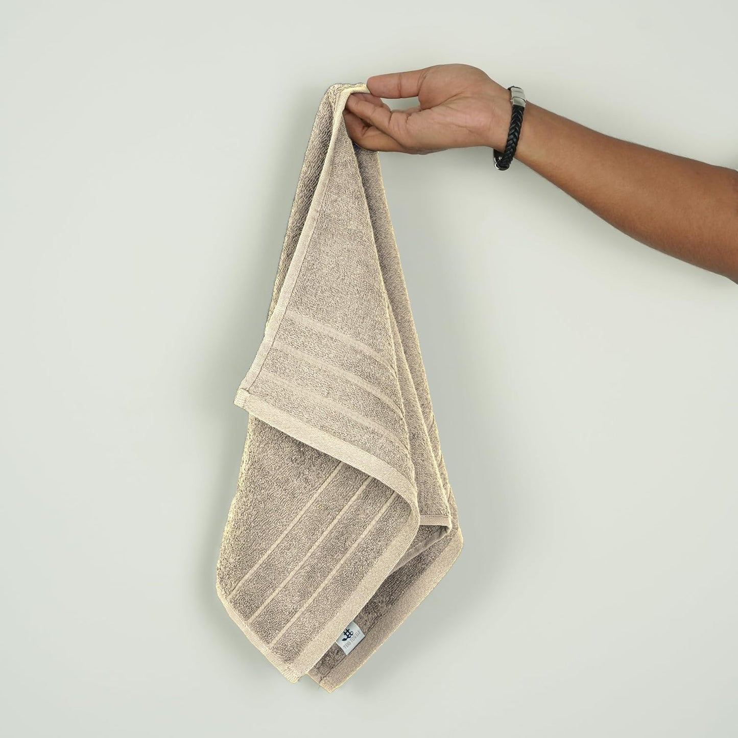 6 Piece Hand Towels Set 16 x 28 Inches, Beige | 100% Cotton, Lighter Weight, Quick to Dry, 16 x 28 Inches, Super Soft &