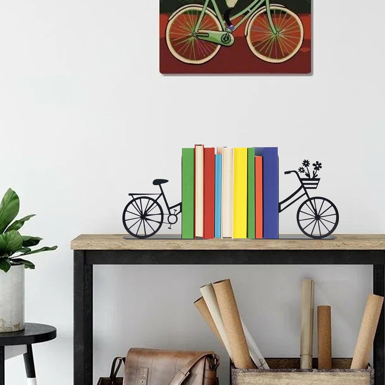 Bicycle Bookends Metal Bike Decor Bicycle Book Ends