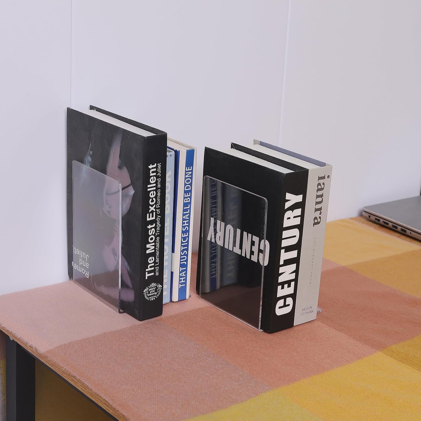 Acrylic Book Shelf Organizer for Desk / Clear / Set of 8