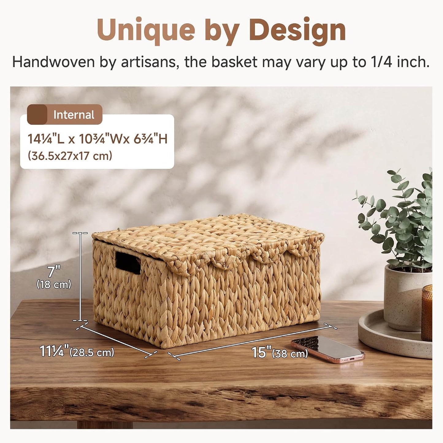 Wicker Basket / Water Hyacinth Basket / Natural