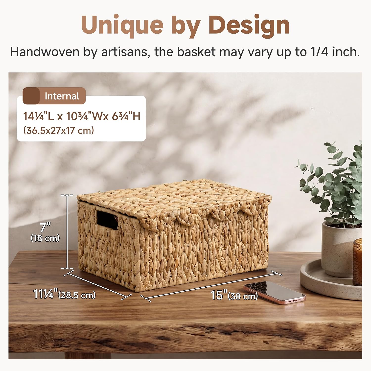 Wicker Basket / Water Hyacinth Basket / Natural