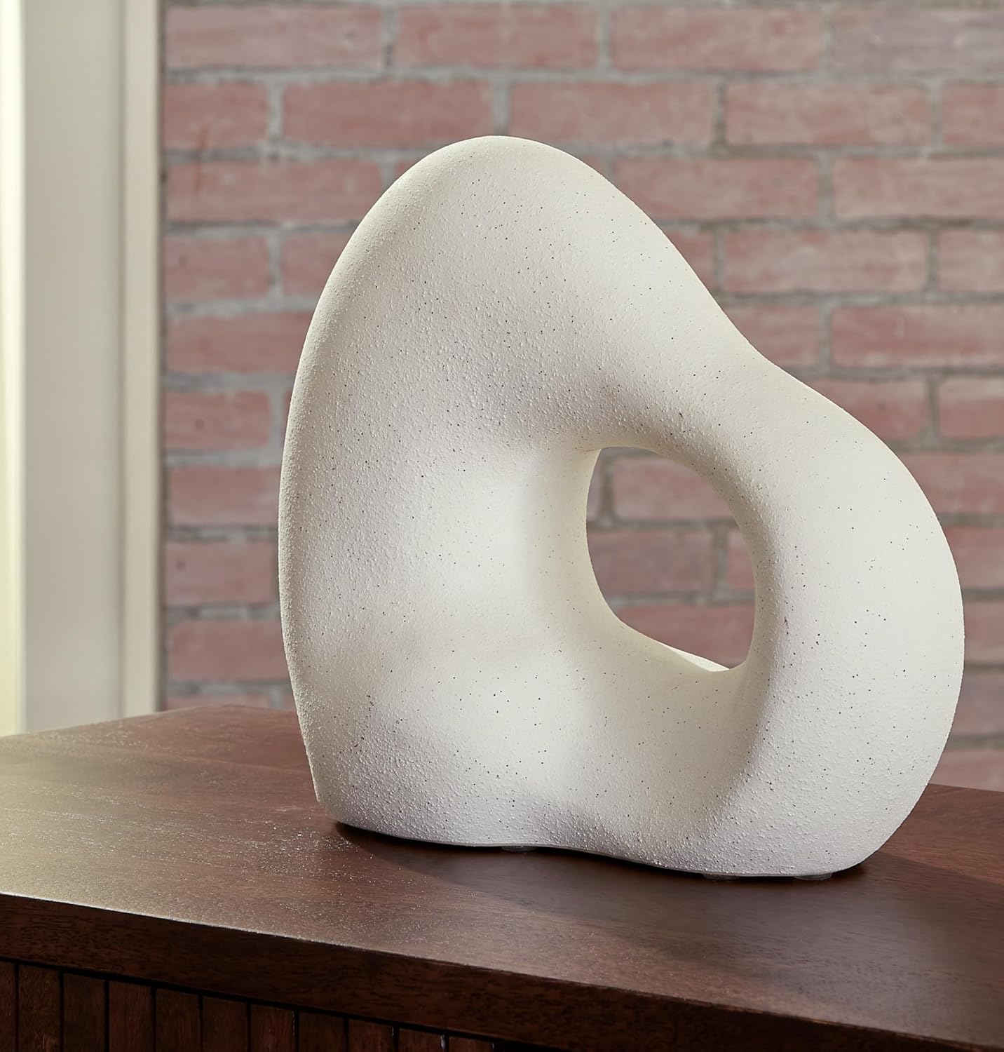 Arthrow Modern in. Ceramic Abstract Sculpture / 13" W x 6" D x 11.25" H / White / 11 Inch