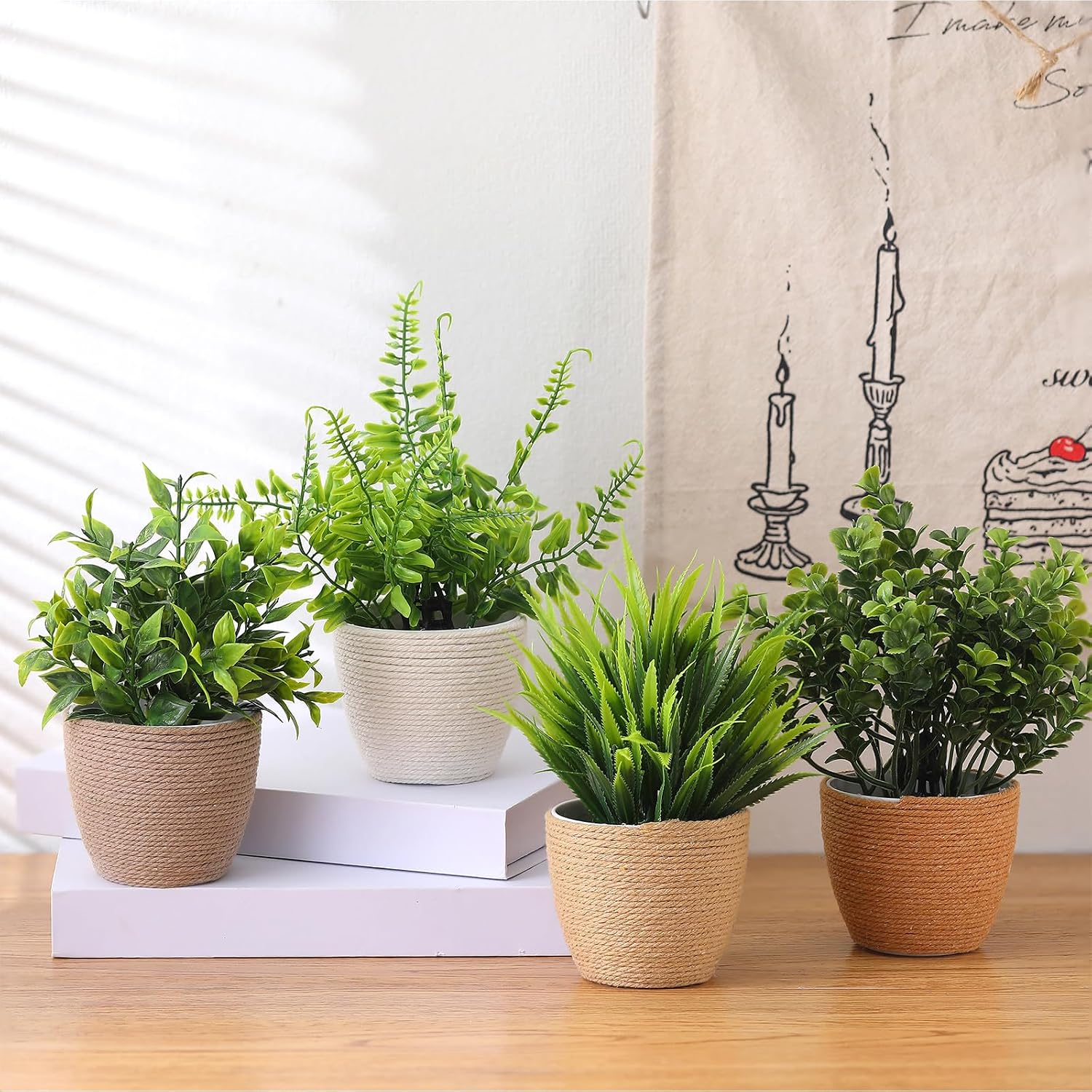 Boho Woven Artificial Plants / Set of 4