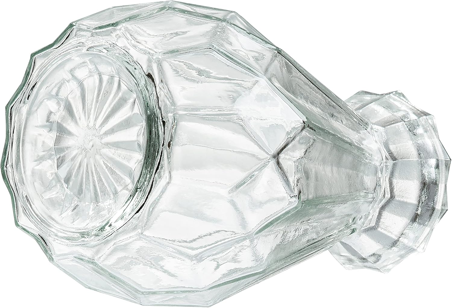 Mini Diamond-Faceted Glass Bud Vases / Clear / Set of 6
