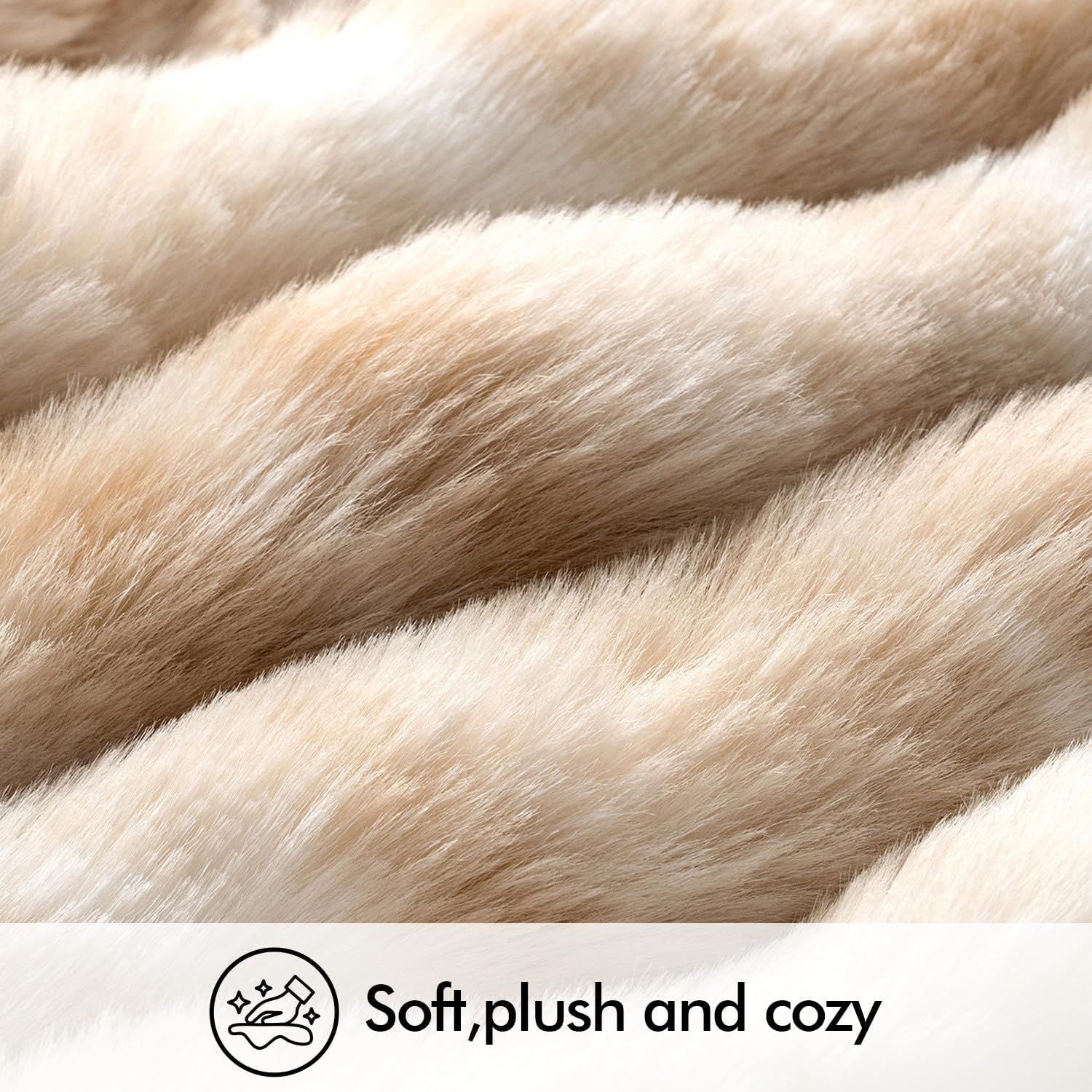 Faux Fur Pillow Covers Thick Soft Plush Throw Pillows Spring Home / 20 x 20 / White-beige / Set of 2