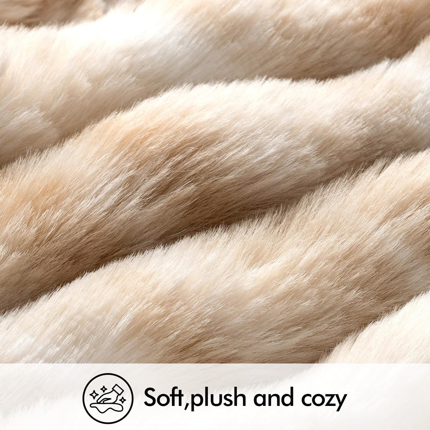 Faux Fur Pillow Covers Thick Soft Plush Throw Pillows Spring Home / 18 x 18 / White-beige / Set of 2