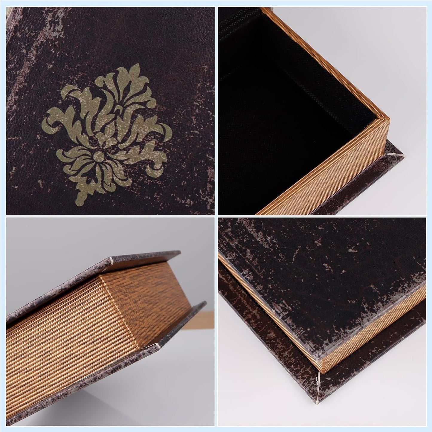 Decorative Book Box Wood Faux Book Box / 2books / Set of 2