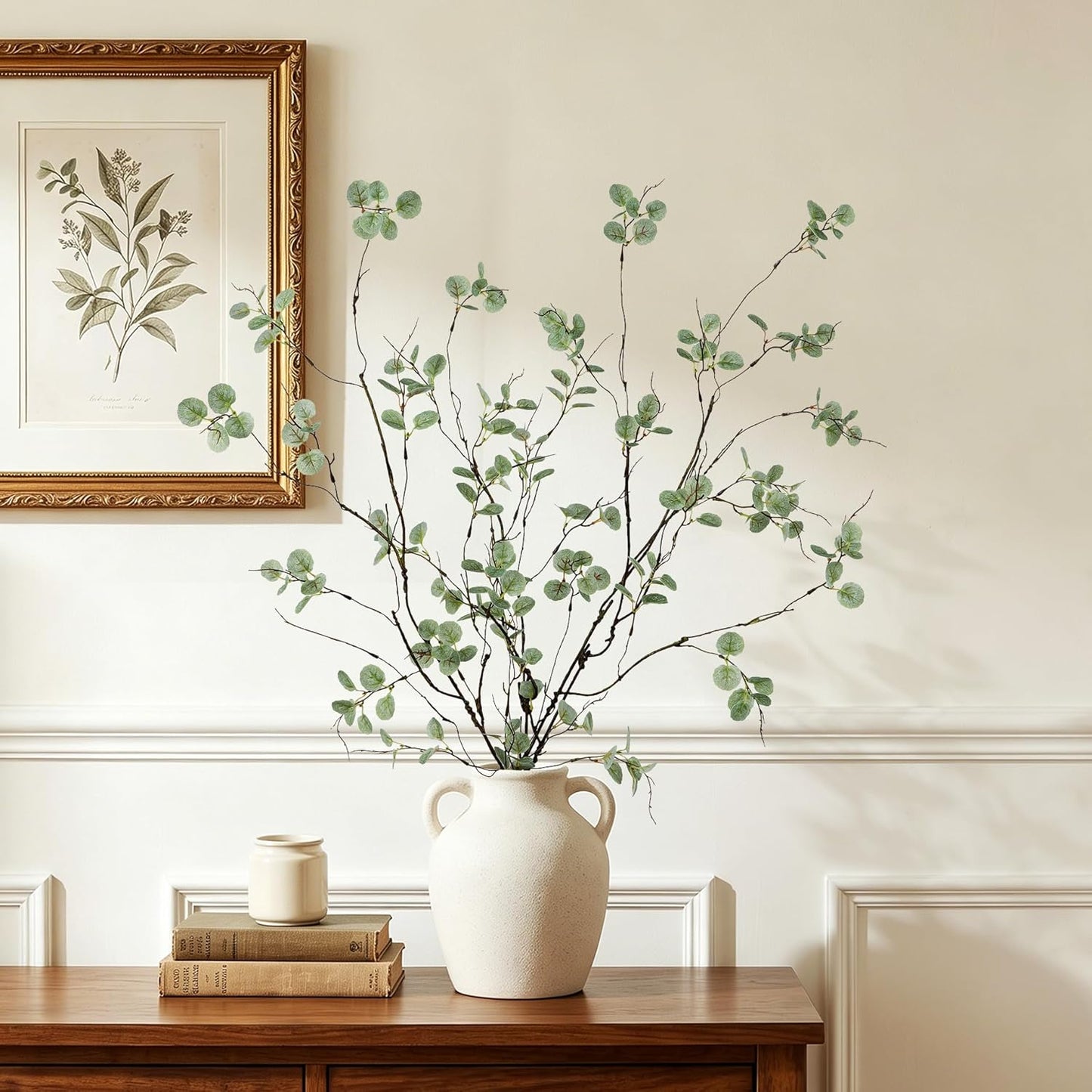 4PC Artificial Plant Branches / Green Eucalyptus / 36 Inch