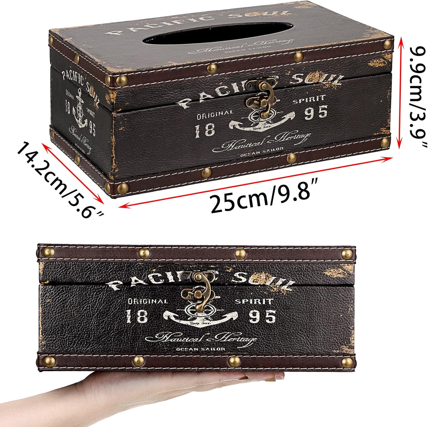 Wooden Tissue Box Holder Retro Tissue Holder Decorative Tissue / Medium / Brown