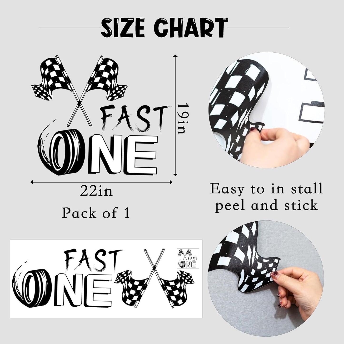 Fast One Birthday Racing Decal / Black Fast