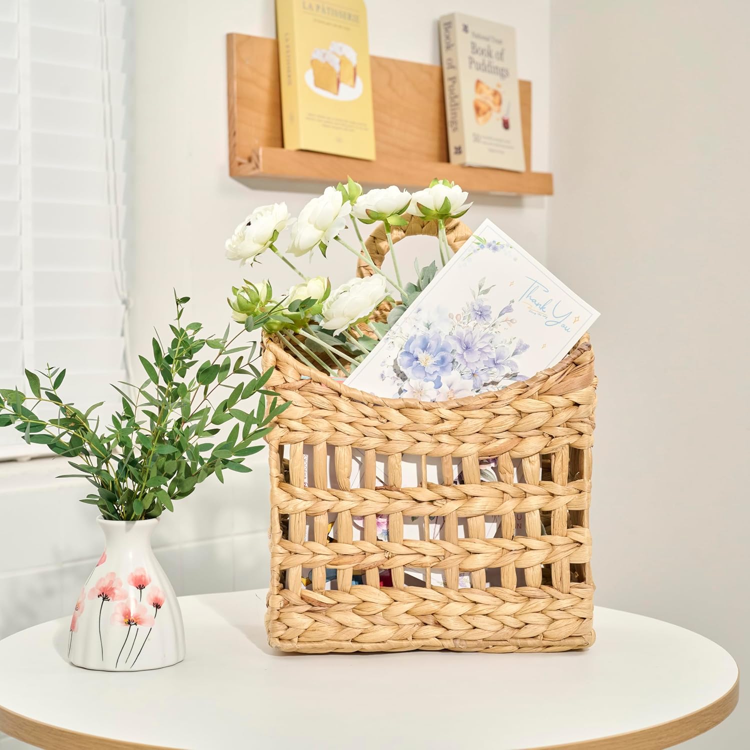 NAYA Water Hyacinth Hanging Wicker Basket