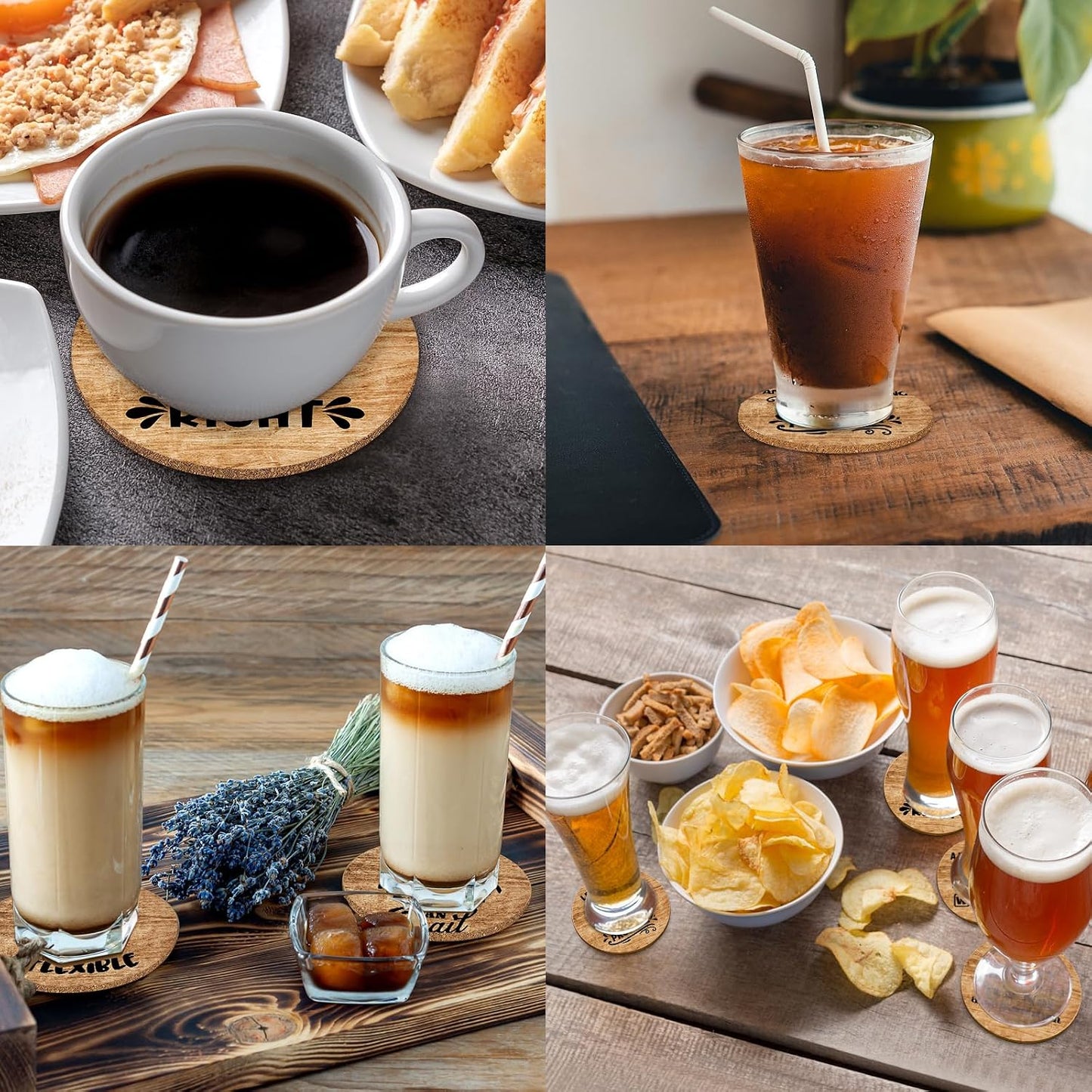 Holder Drink Cork Coasters / Colleagues Employees Boss Coasters / Set of 6