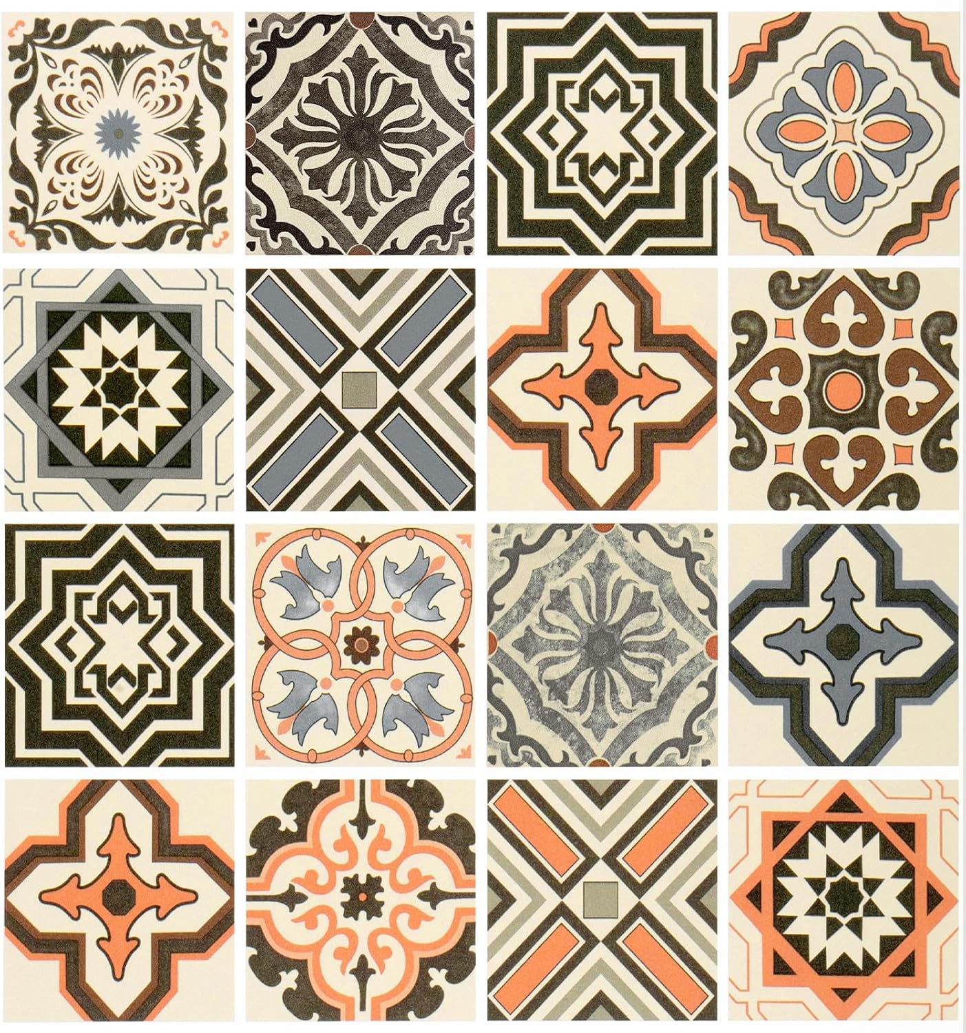 Boho Peel and Stick Wallpaper Tiles Waterproof Moroccan Tile Contact Paper
