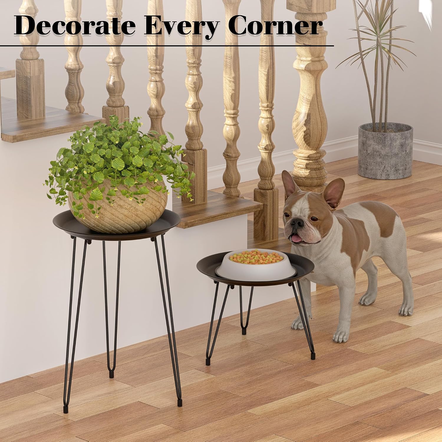 Metal Plant Stand Indoor Outdoor, Tall Flower Pot Stand | Heavy Duty Plant Stool Tall Flower Pot Round Plant Table for