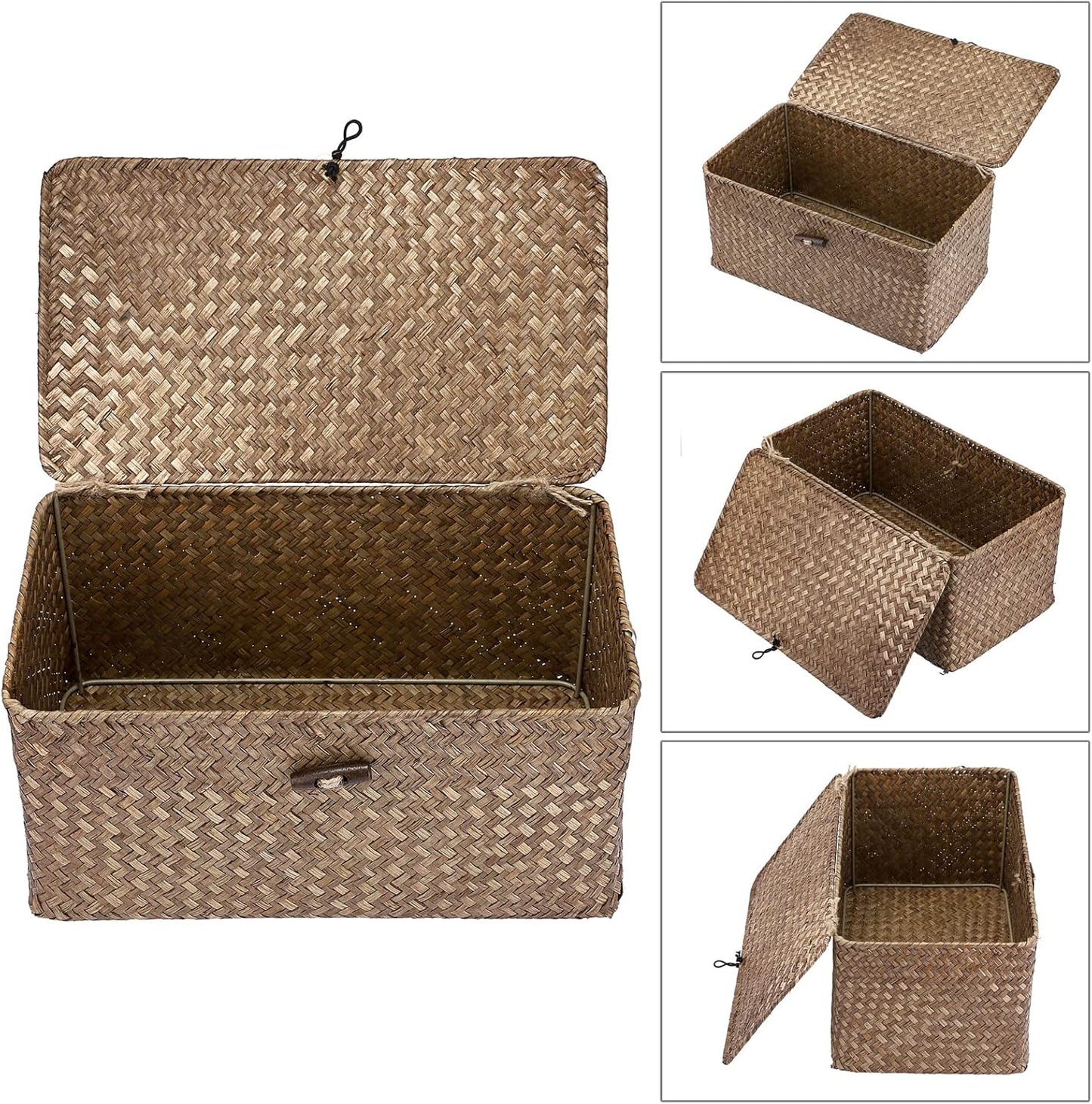 Wicker Shelf Baskets Bin / Medium / Coffee