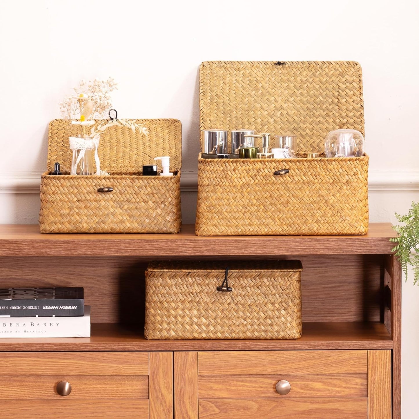 Natural Seagrass Bin / Natural* / Set of 3