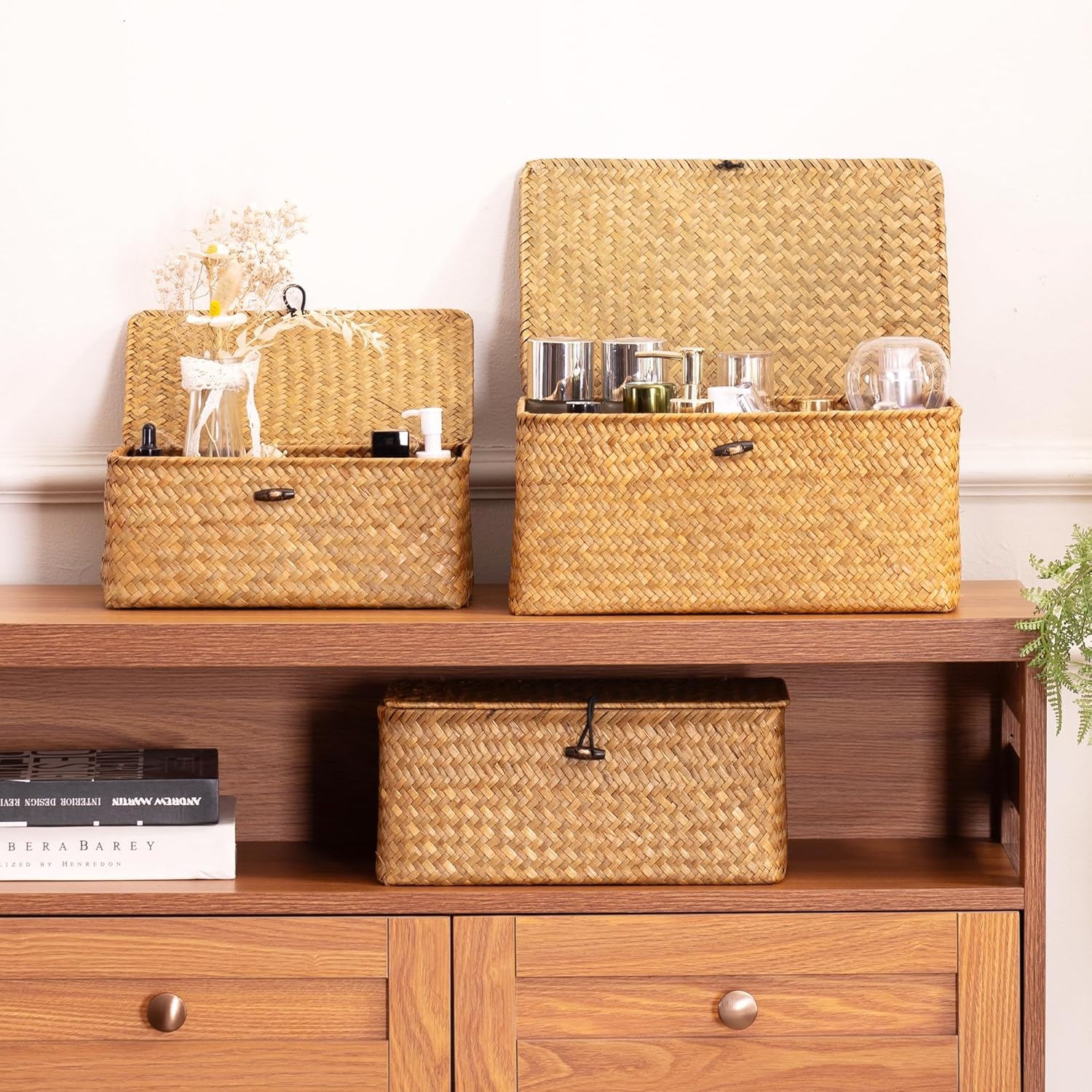Natural Seagrass Bin / Natural* / Set of 3