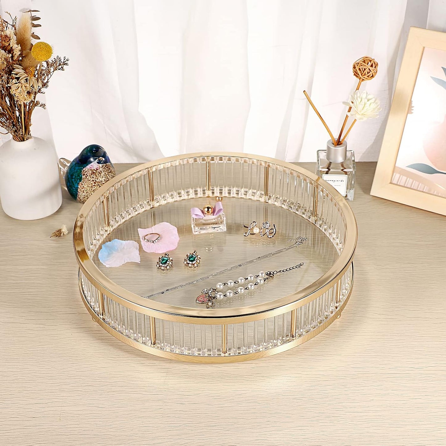 Metal Perfume Tray / Gold / 12.2