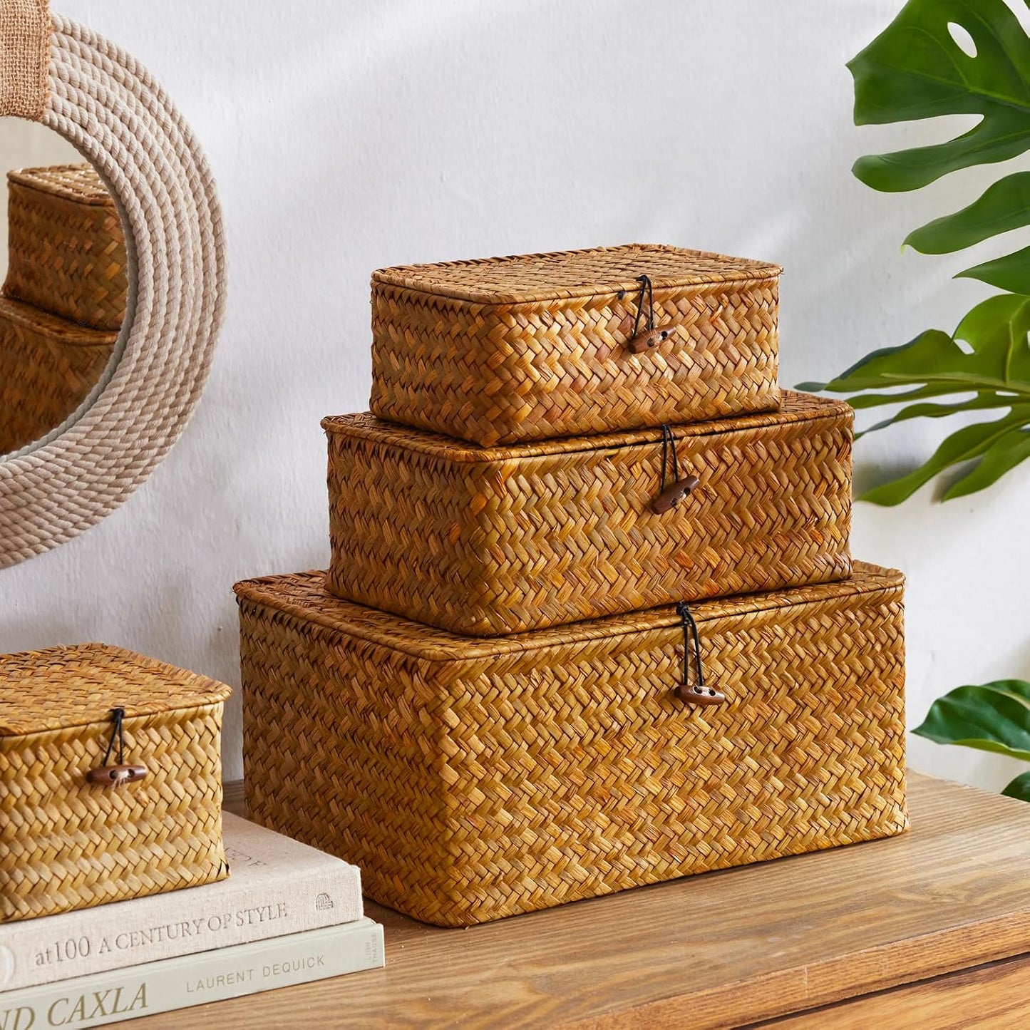Handwoven Baskets for Storage / Square / Set of 3