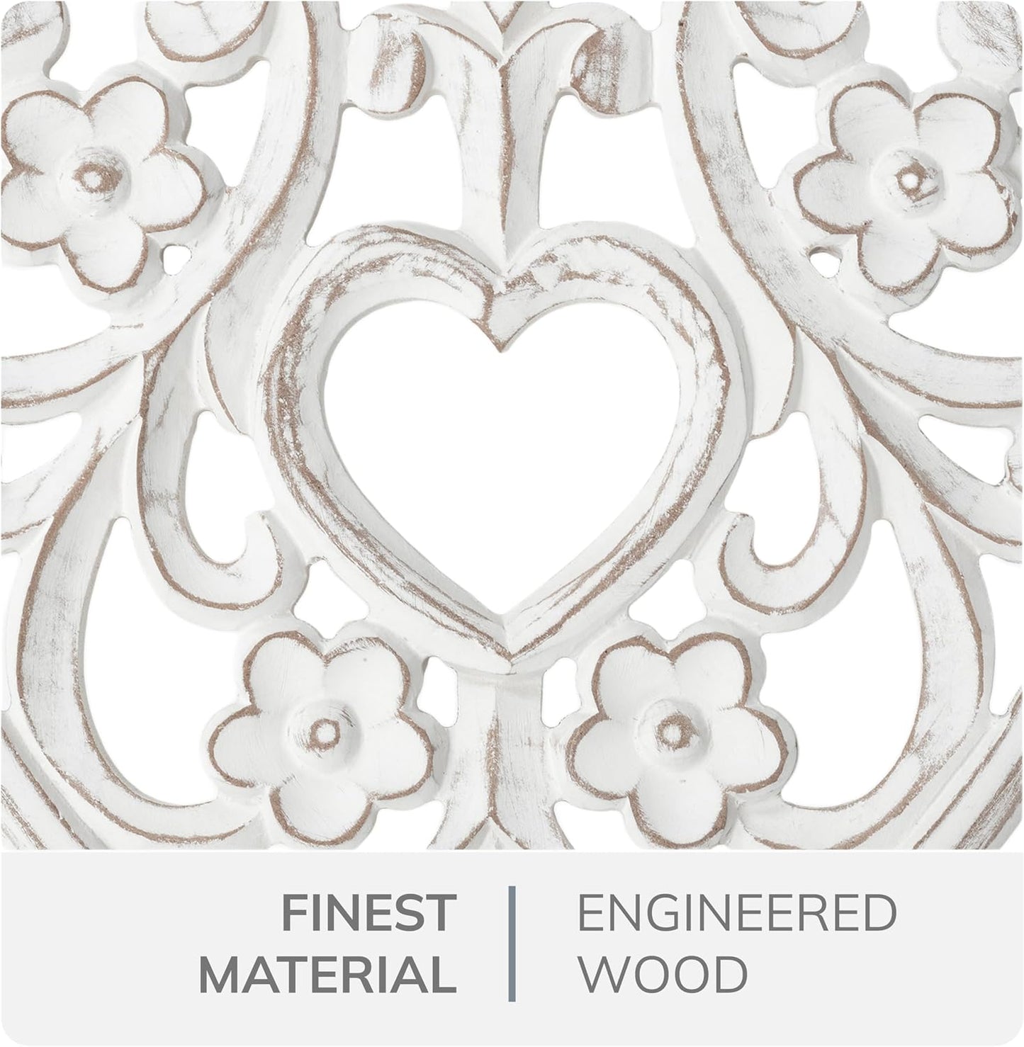 Wooden Wall Decor / 12"L x 12"W / Heart