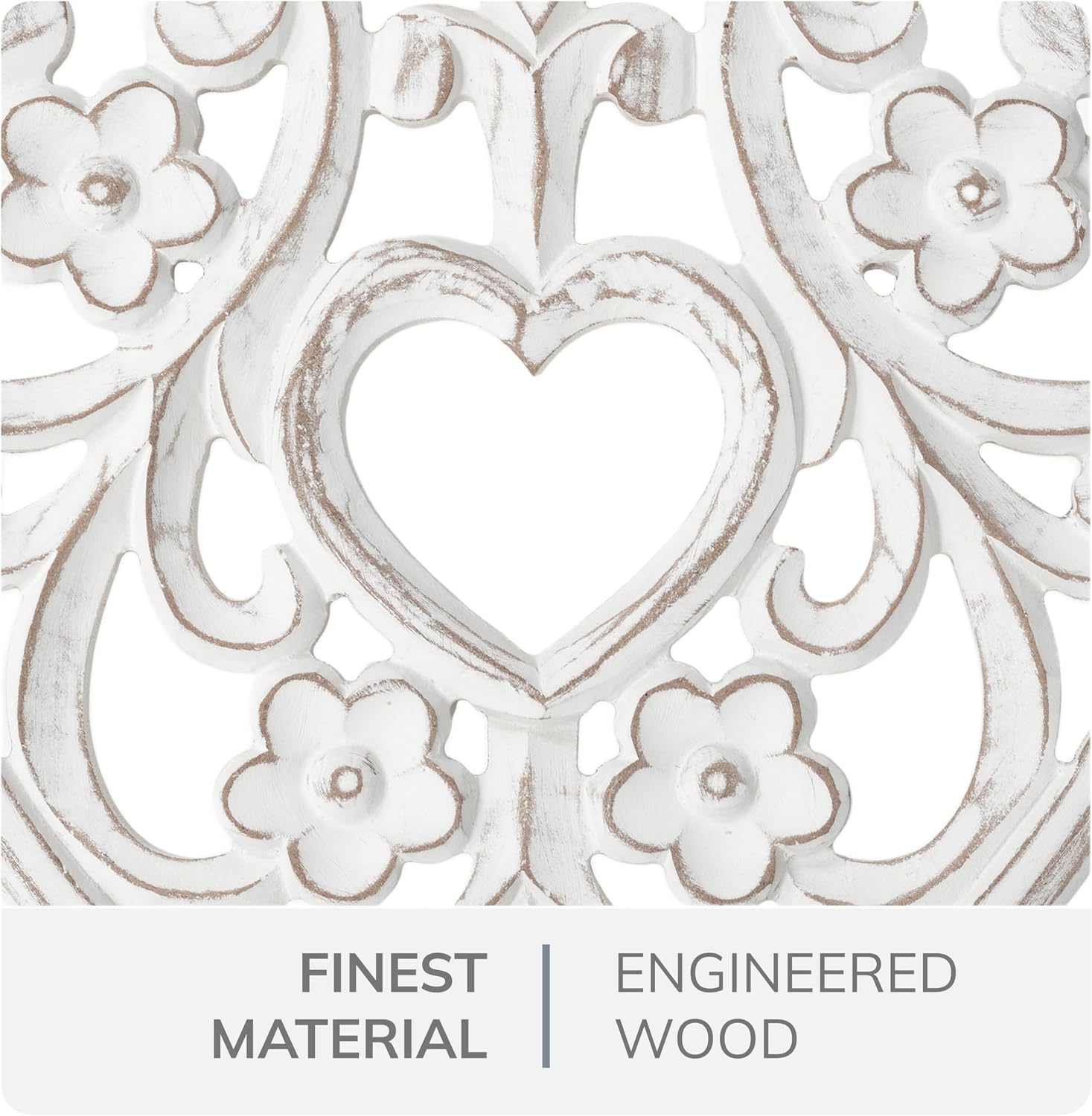 Wooden Wall Decor / 12"L x 12"W / Heart