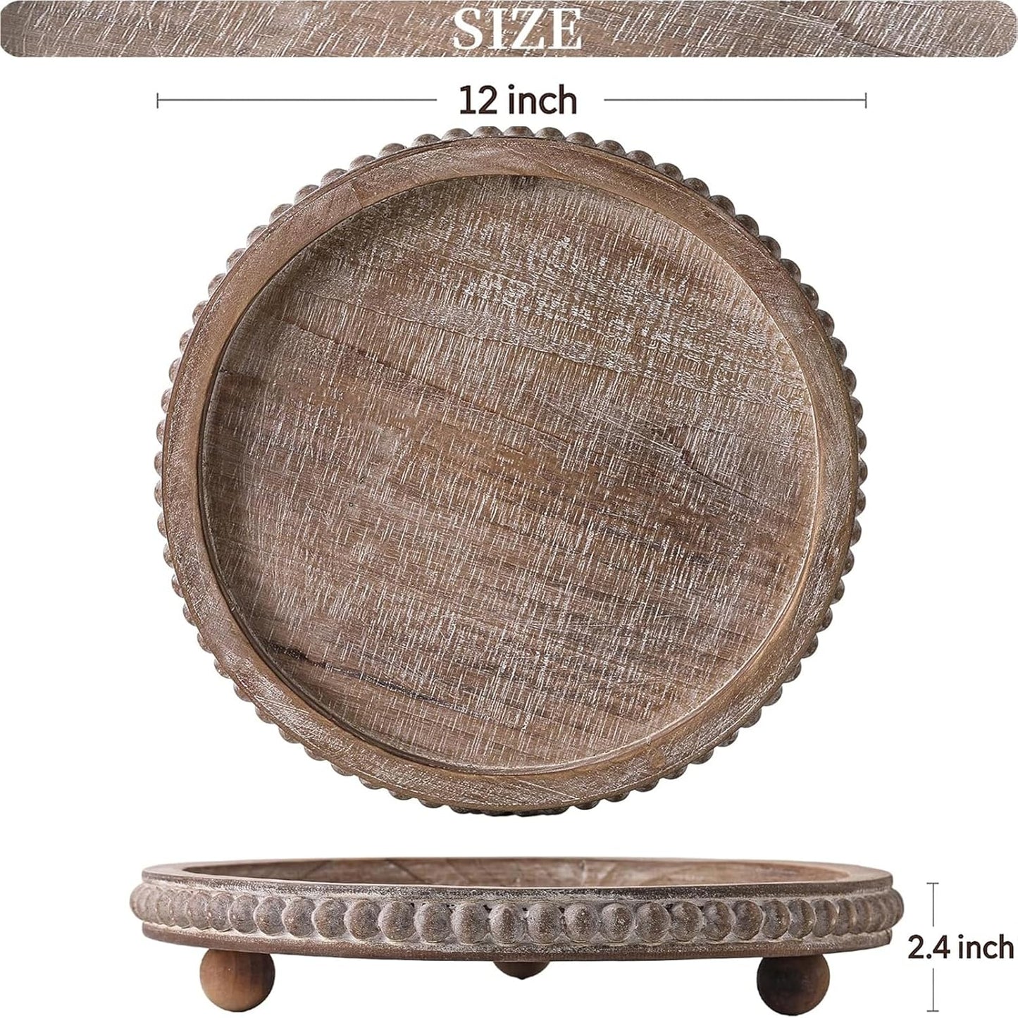Wooden Coffee Table Tray Decor / Brown