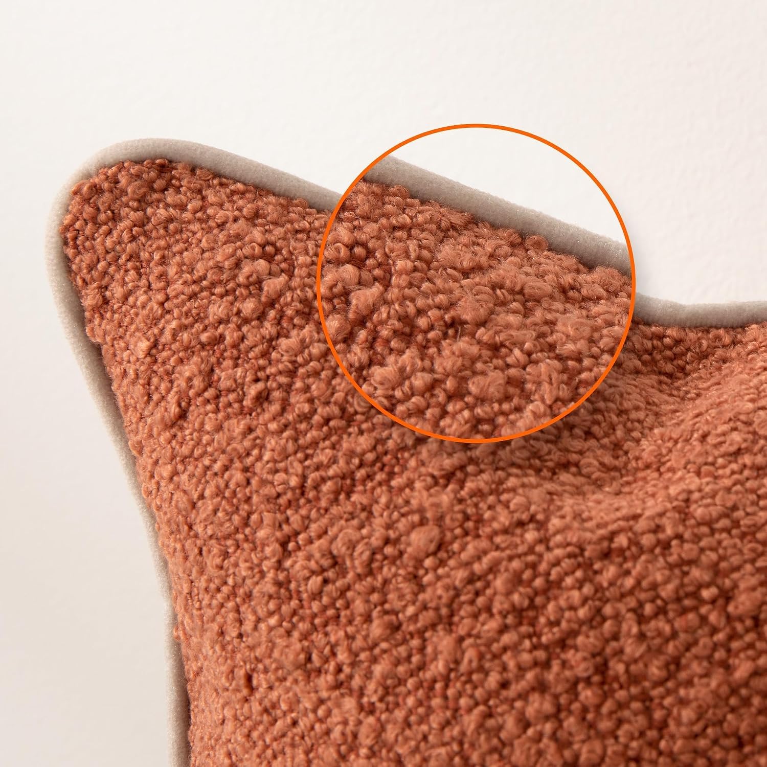 Boucle Throw Pillow Covers / Brown / 24 x 24 / Set of 2