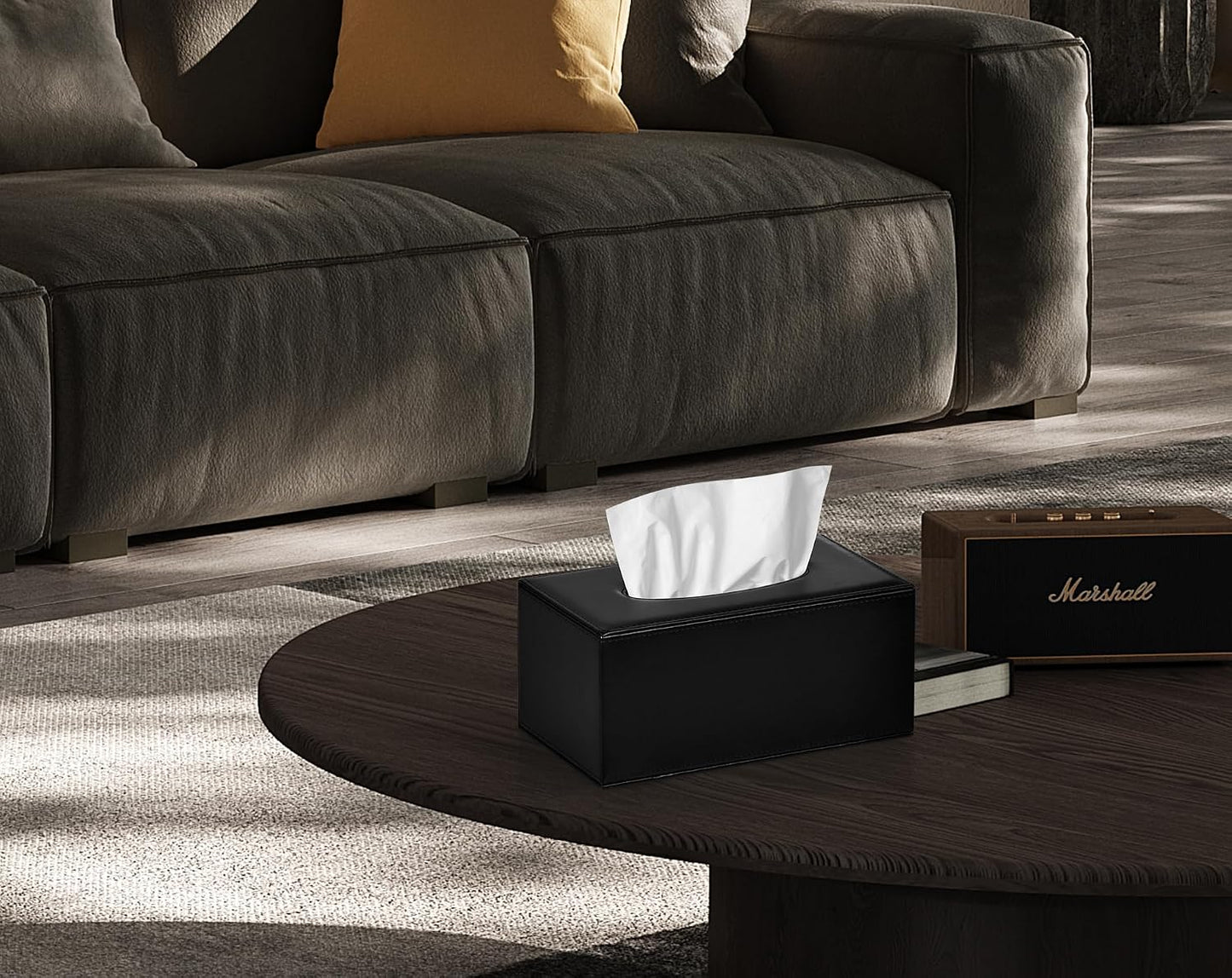 Tissue Box Cover Rectangular Tissue Box Holder / Black