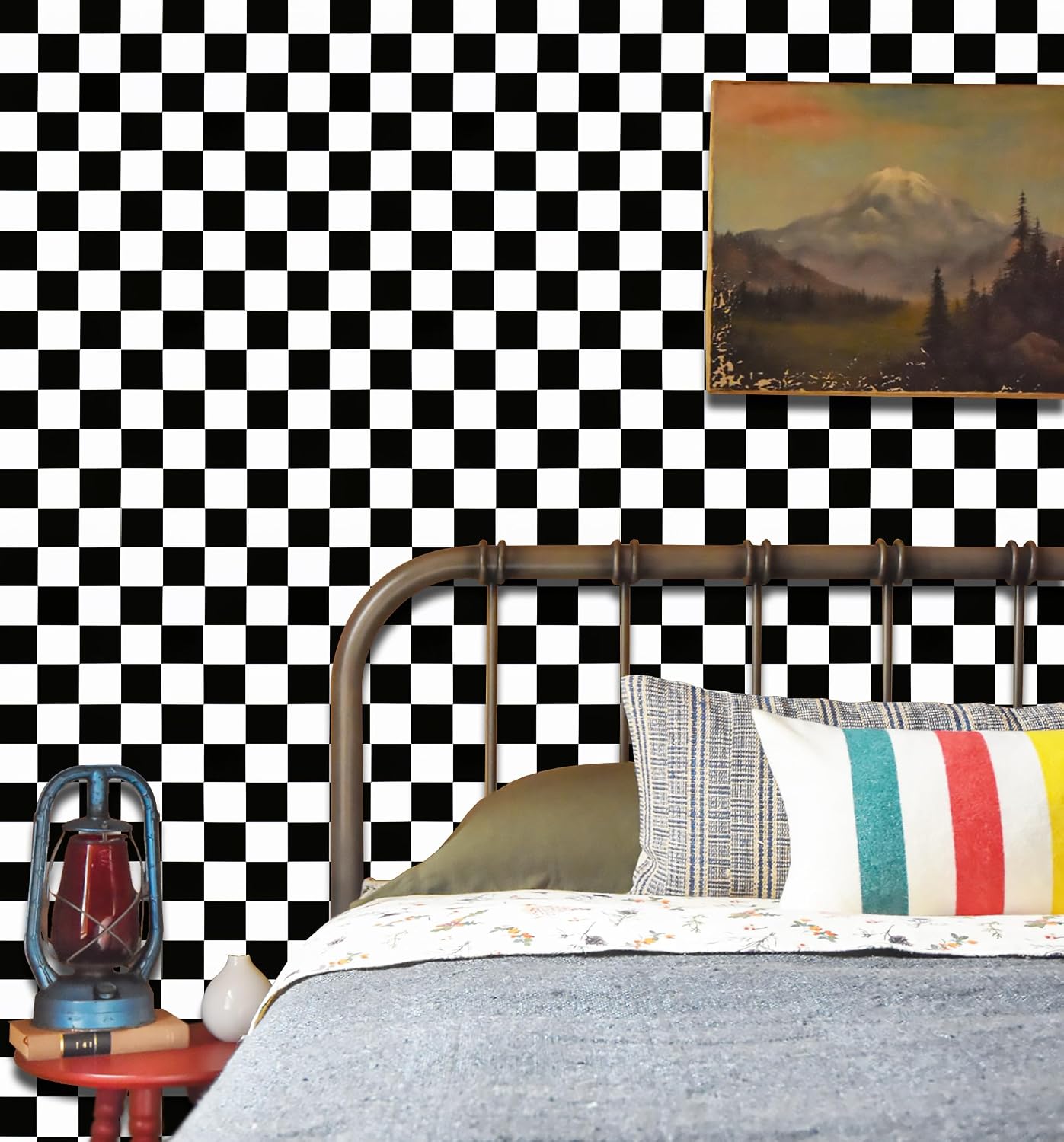 17.7''x197'' and White Peel and Stick Wallpaper Self Adhesive Removable Contact / 17.7 x 197 / Black