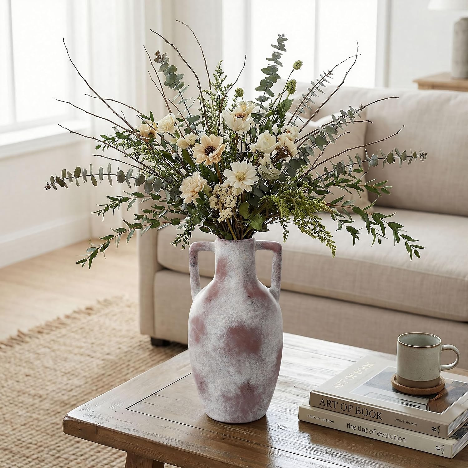 Ceramic Flower Vase / 12.8 In - Terracotta / 12.8 Inch