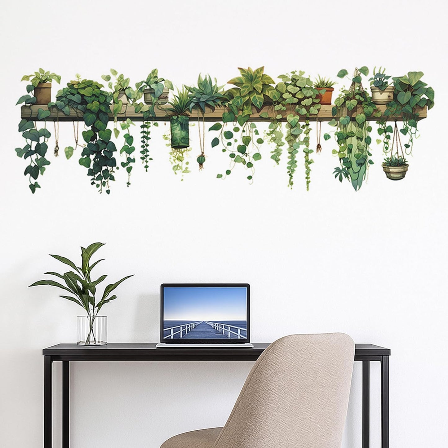 Plant Wall Stickers Vinyl Wall Decals Removable Wall Clings Peel and Stick / 69.3 x 21.2 / Green