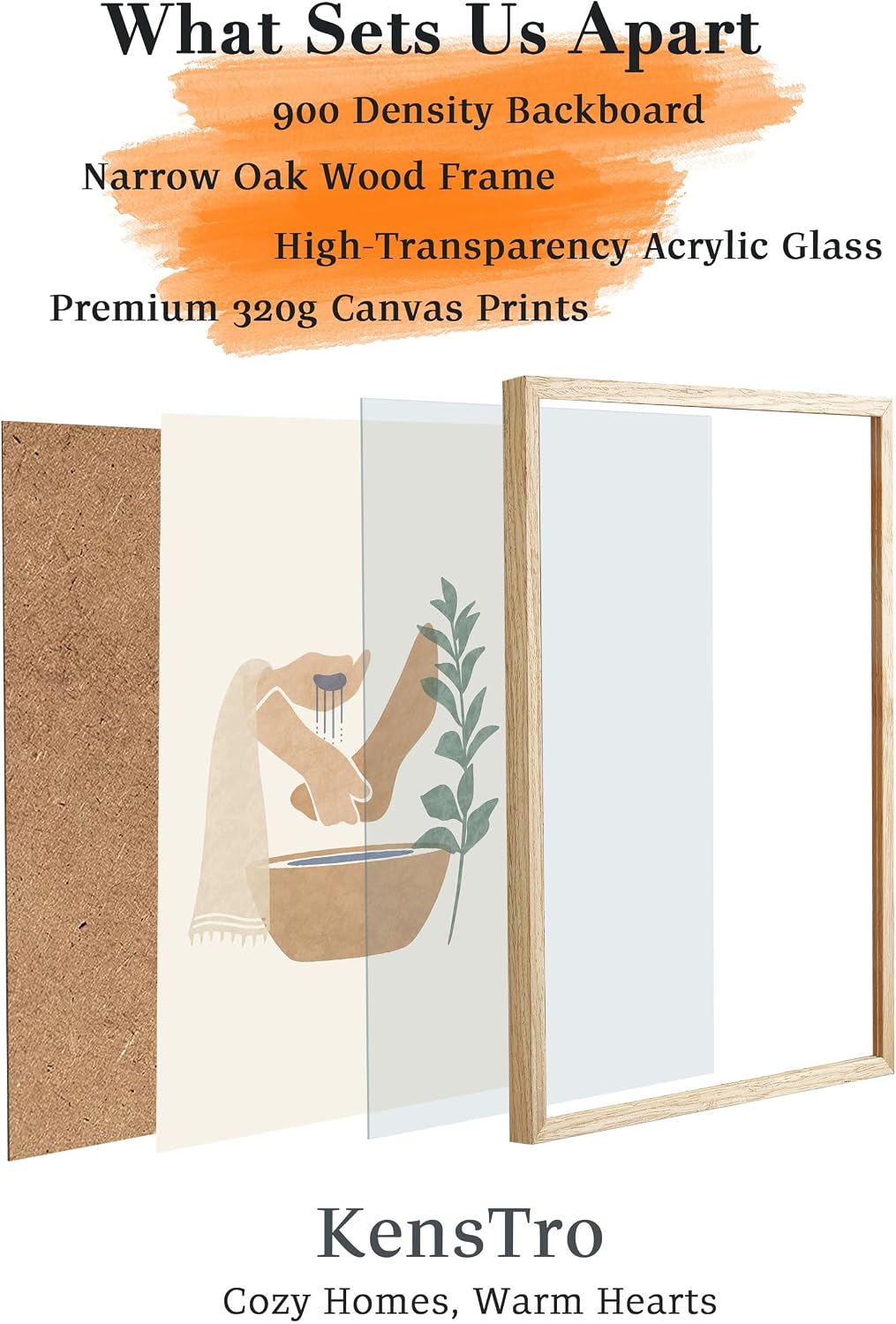 OAK Wood Beige Boho Christian Framed Wall / Boho Jesus Washing Feet-framed / 16"L x 12"W / Natural