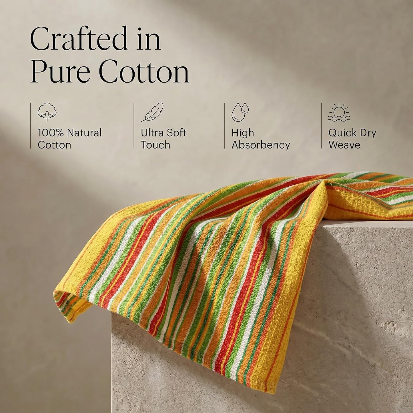 Urban Villa Kitchen Towels Cotton Dish Towels 20”x30” (Set of 6) Mustad