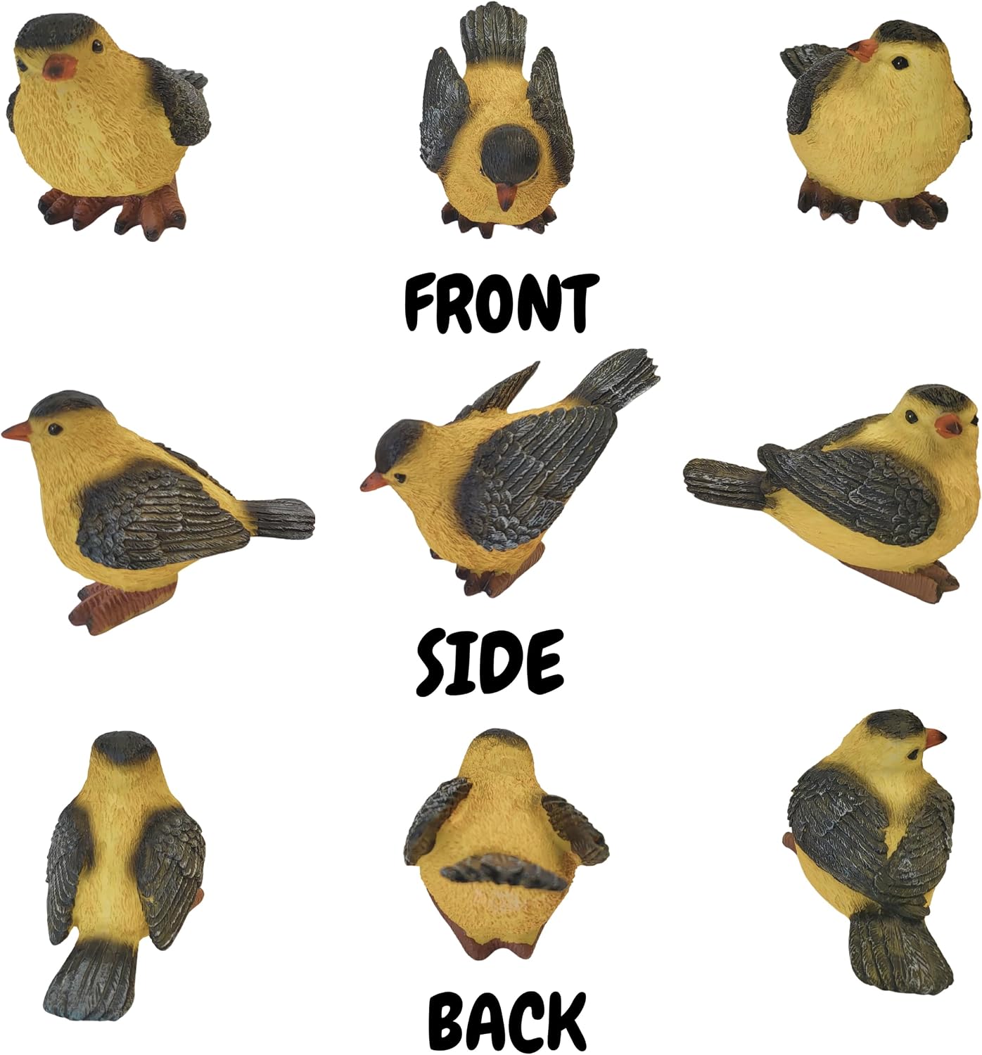 Goldfinch Bird Figurines Hand-Painted / Set of 3