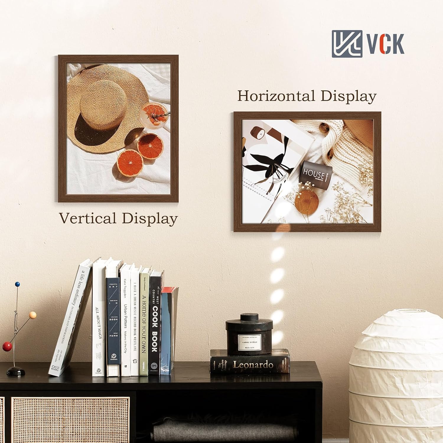 VCK 16x20 Frames Brown 4 Pack, Wide Thick Wood Border, for Poster/Prints | Exclusive Woodgrain, Wall Hanging, HD