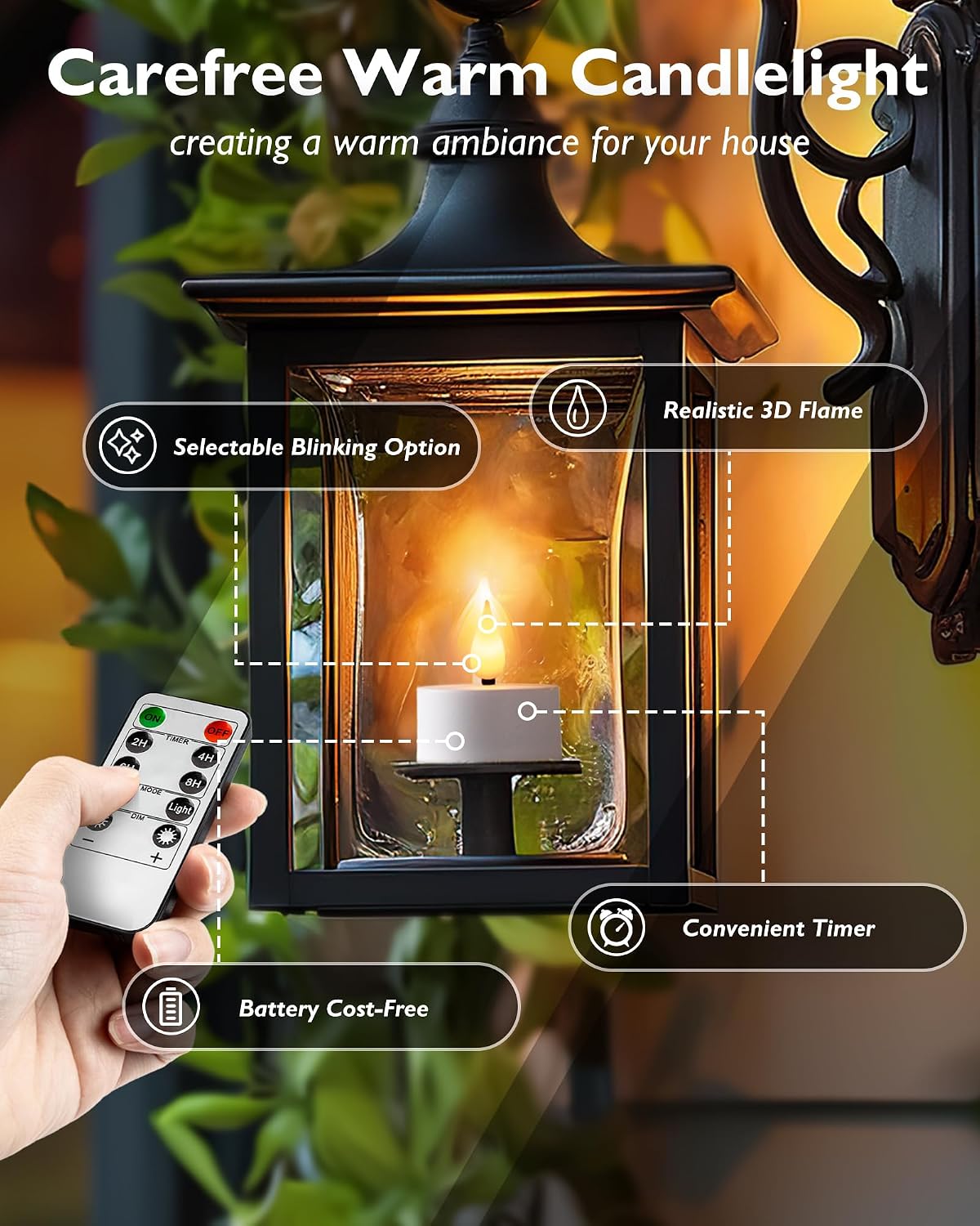 Homemory 12-Pack Rechargeable Tea Light Candles with Remote, 2/4/6/8H Timer | Flameless Flickering Battery Operated LED