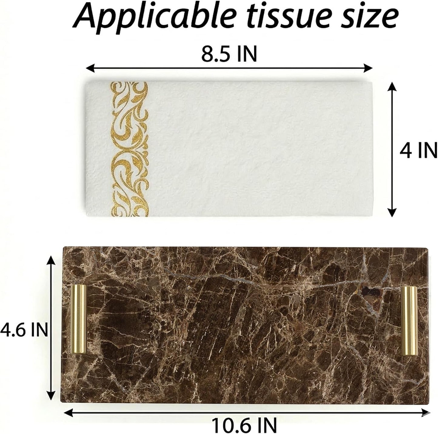 Marble Tray / Marble Napkin Holder / Brown