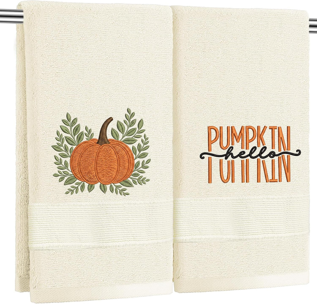 SKL Home Halloween Spider Web Hand Towel Set-2pc, 100% Cotton, Black/Gold