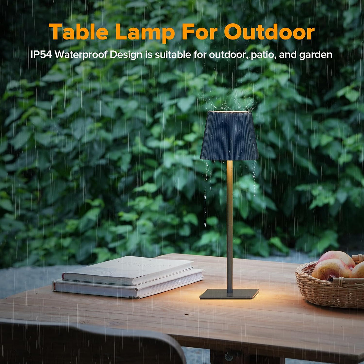 LUTEC 2 Pack Cordless Table Lamp,6000mAh Rechargeable Battery Operated Desk Lamp,Two Adjustable Heights,Waterproof