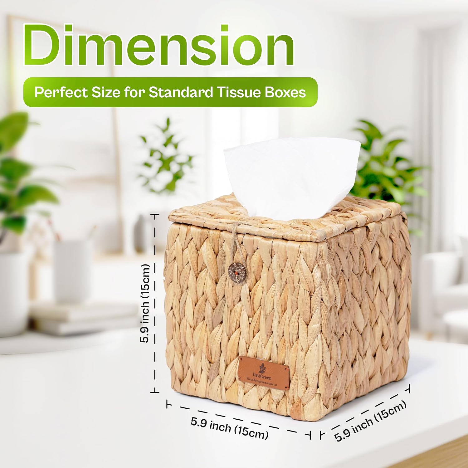 Tissue Box Cover Square / 5.9 In