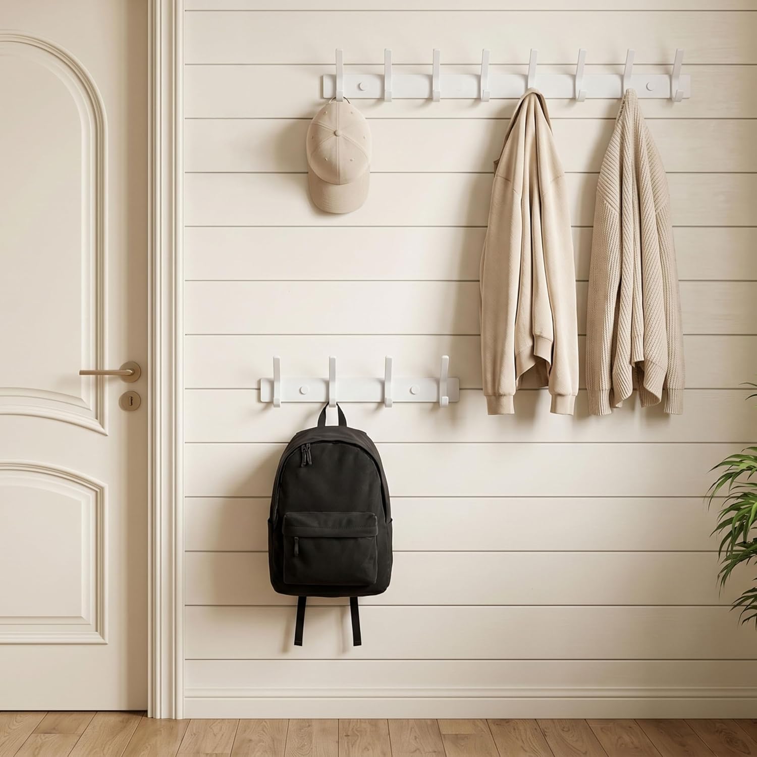 WEBI Coat Rack Wall Mount,8 Hooks,24" Long Coat Hooks Wall Mounted,Coat Hanger Wall,Hook Rack,Jacket Hooks for Hanging