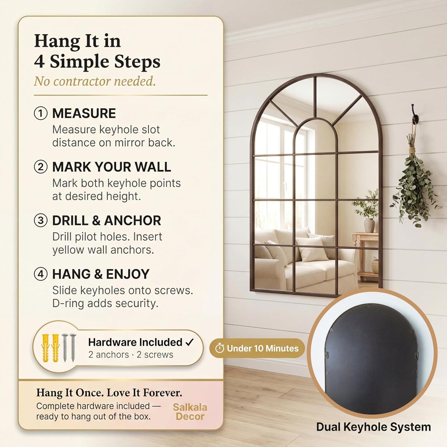 Farmhouse Decorative Wall Mirrors / Black / 32"L x 20"W