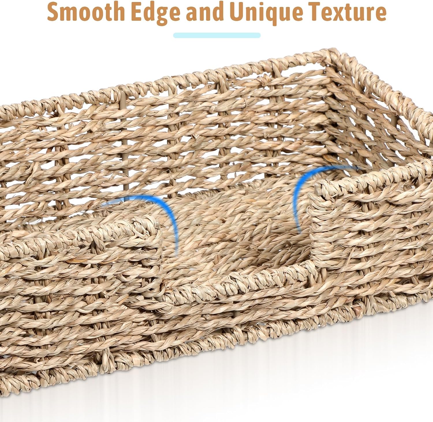 Napkin Holder Disposable Guest Towel Tray Long Seagrass Woven Rattan Wicker Holder Square Napkin