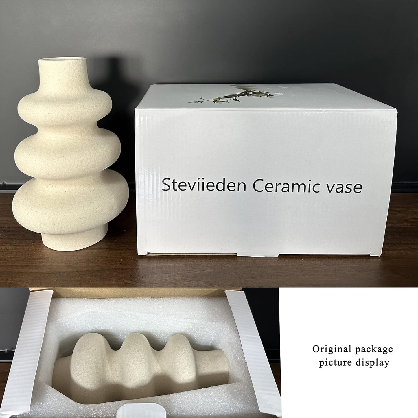 Ceramic Modern Dried Flower Vase / Off White A / Single Large