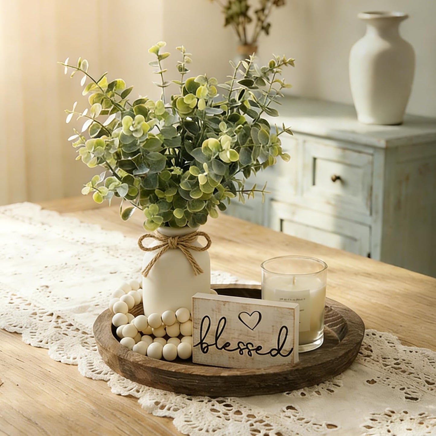 Rustic Modern Farmhouse Decor for Your Living Room / Brown / Set of 6