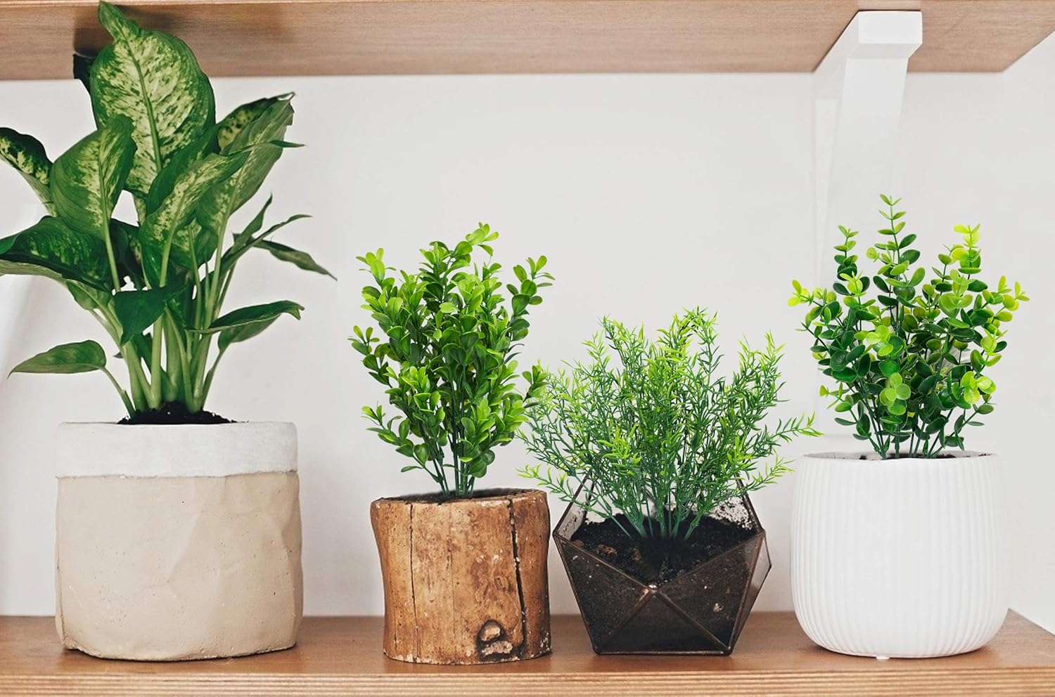 6 Bundles Artificial Greenery Stems Mixed Fake Plastic Plants Eucalyptus Rosemary Faux / Green