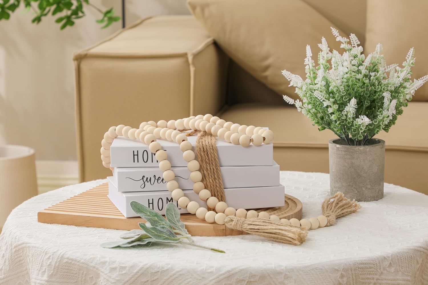 White Decorative Faux Books for Farmhouse & Living Room Decor / White - Hardcover