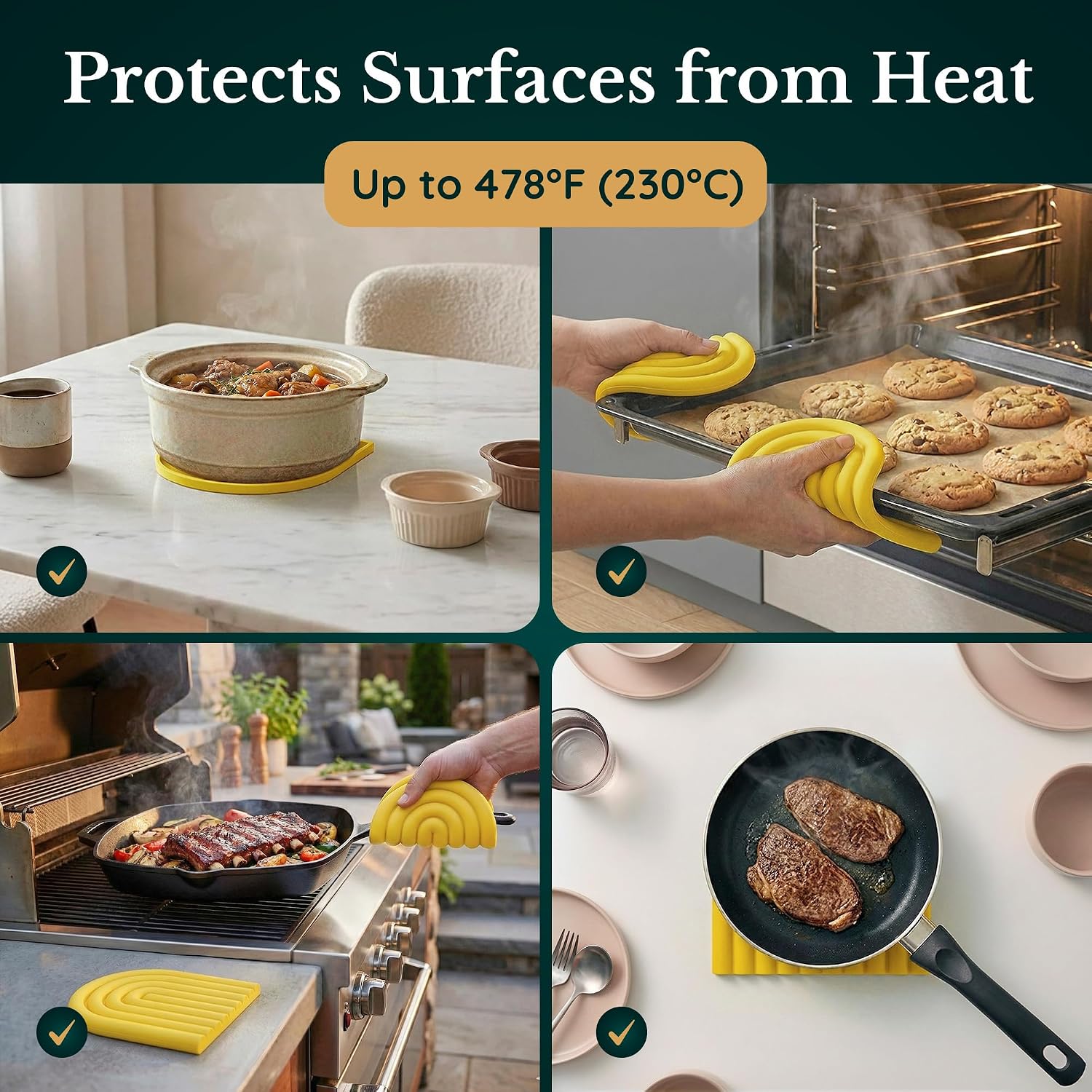 Non-Slip Pot Holders / Sunflower Yellow