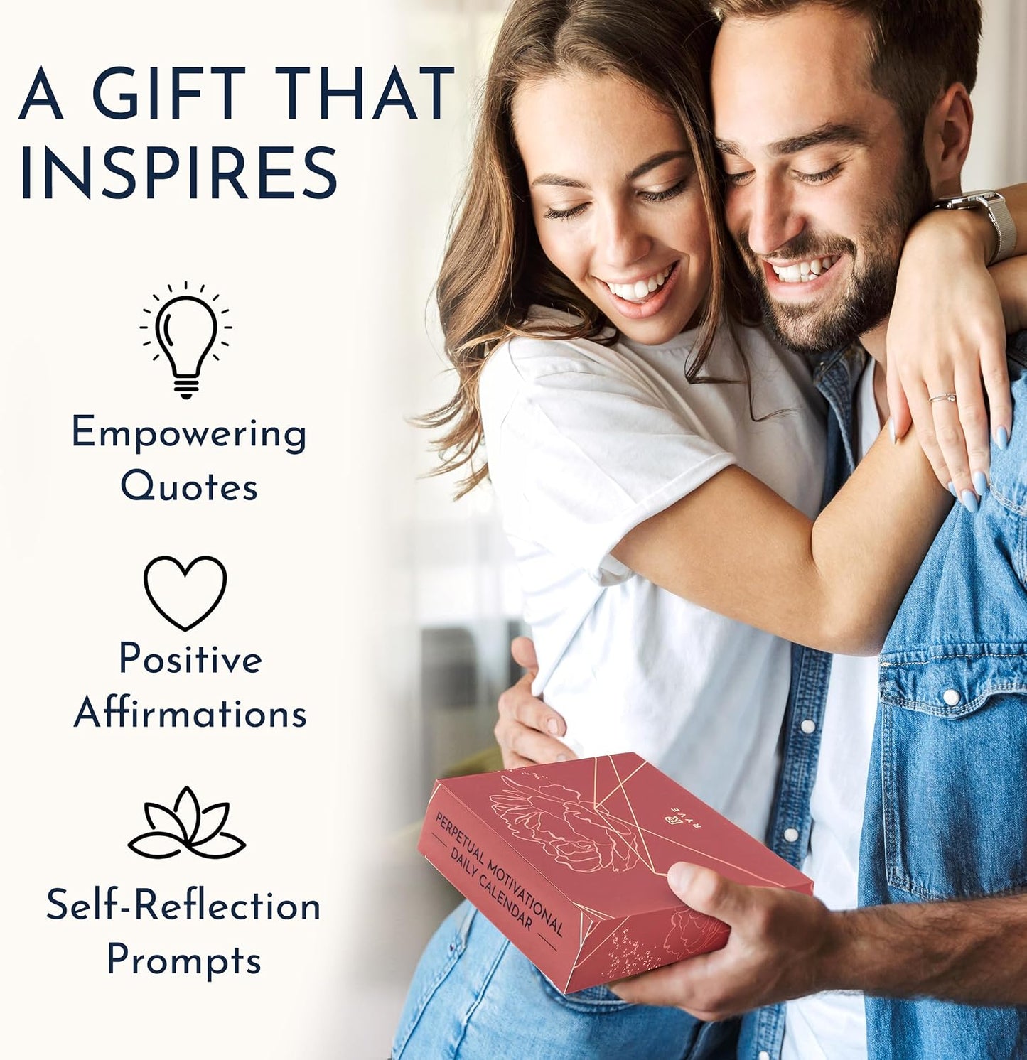 Motivational Desk Flip Calendar with 366 Daily Affirmations, Gift for Women | Inspirational Perpetual Desk Calendar