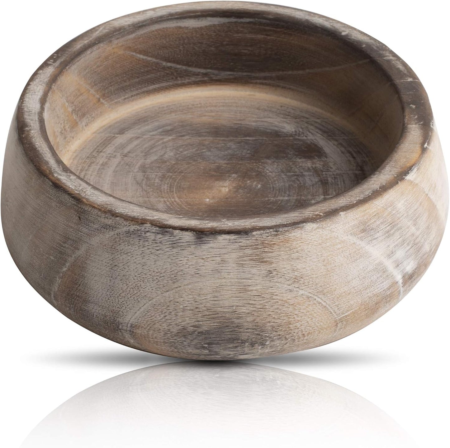 Handmade 6" Decorative Wooden Snack Serving Bowl For Dry Fruits Chips Coffee Table Countertop